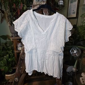 Maurices White Eyelet Blouse
